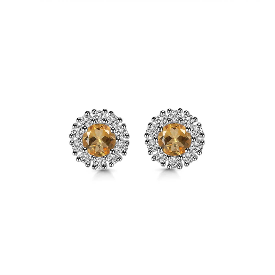 Citrine Stud Earring-(CIT-SE-1268.)